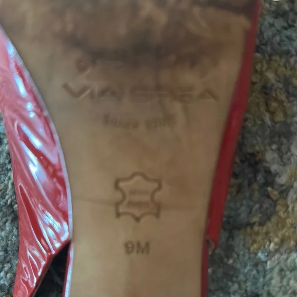 Via Spiga Red Patent Leather Stiletto Heels - Picture 6 of 6